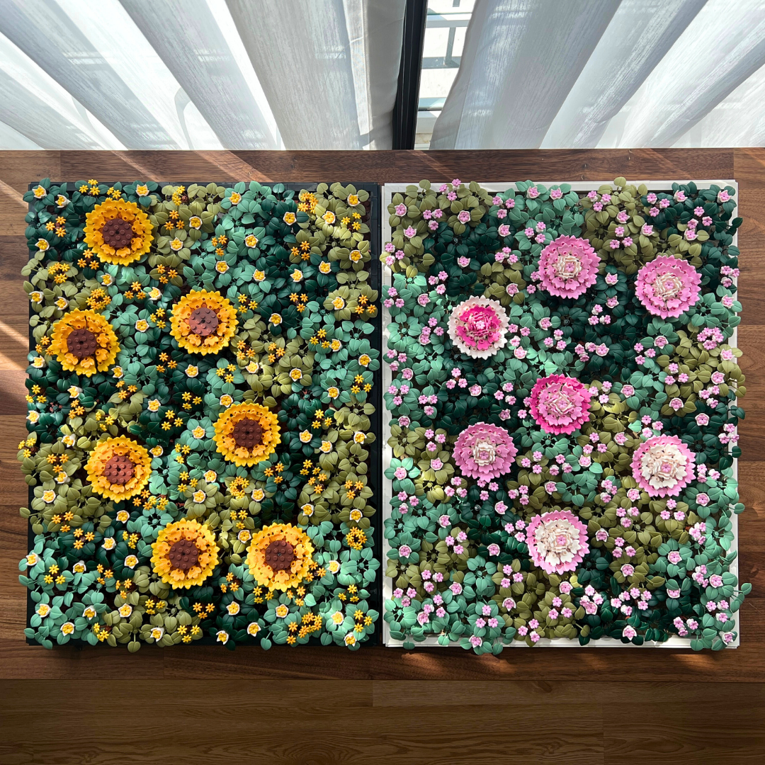 lego succulent wall Sunflower Yellow LEGO Flowers Add-On Pack for Moss Wall Art – Modern Brick Haus