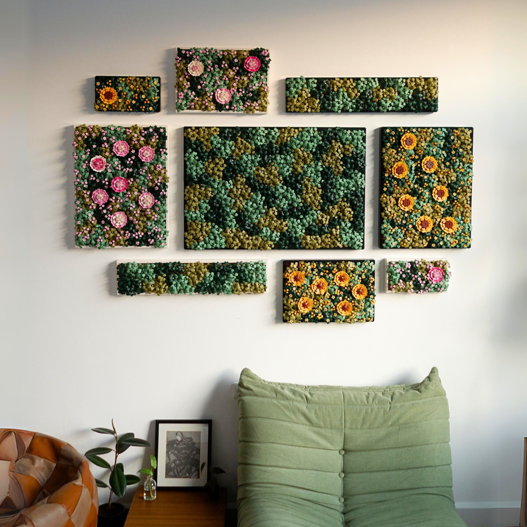 lego succulent wall Sunflower Yellow LEGO Flowers Add-On Pack for Moss Wall Art